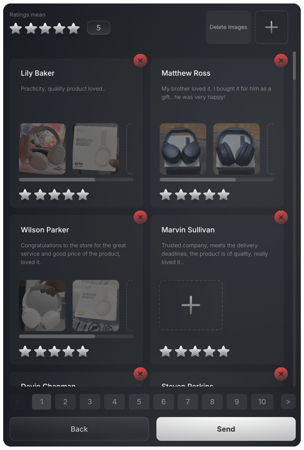 Review editor page of the app.